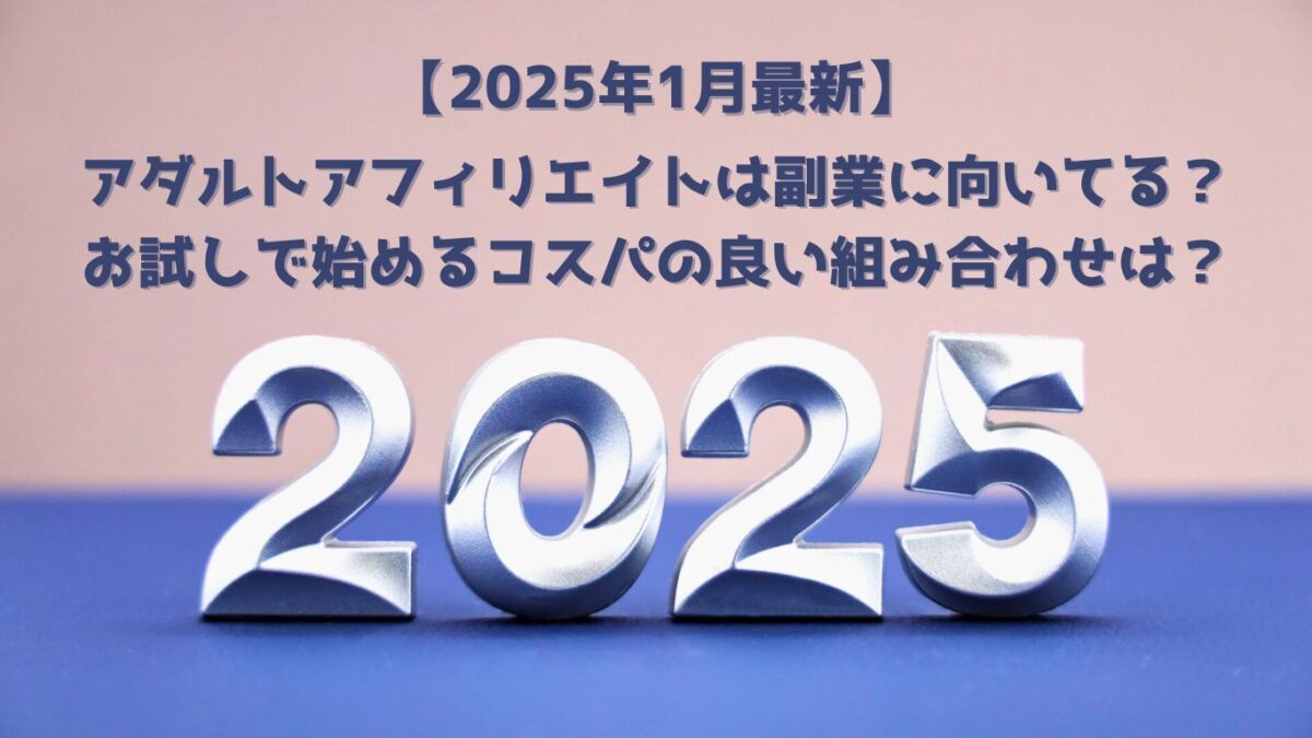 【2025年1月最新】アダルトアフィリエイトは副業に向いてる？お試しで始めるコスパの良い組み合わせは？